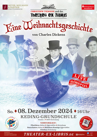 Live-Hörspiel "Charles Dickens Weihnachtsgeschichte" mit dem Theater ex libris in Kettenkamp, 2024