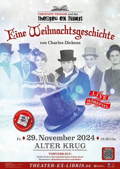 Live-Hörspiel "Charles Dickens Weihnachtsgeschichte" mit dem Theater ex libris in Seelze, 2024